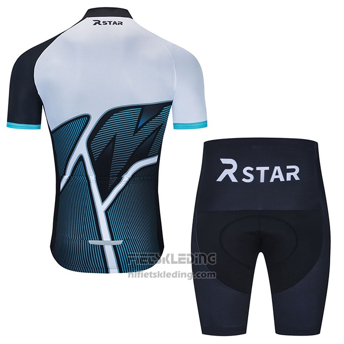 2021 Fietskleding R Star Wit Zwart Lichtblauw Korte Mouwen en Koersbroek